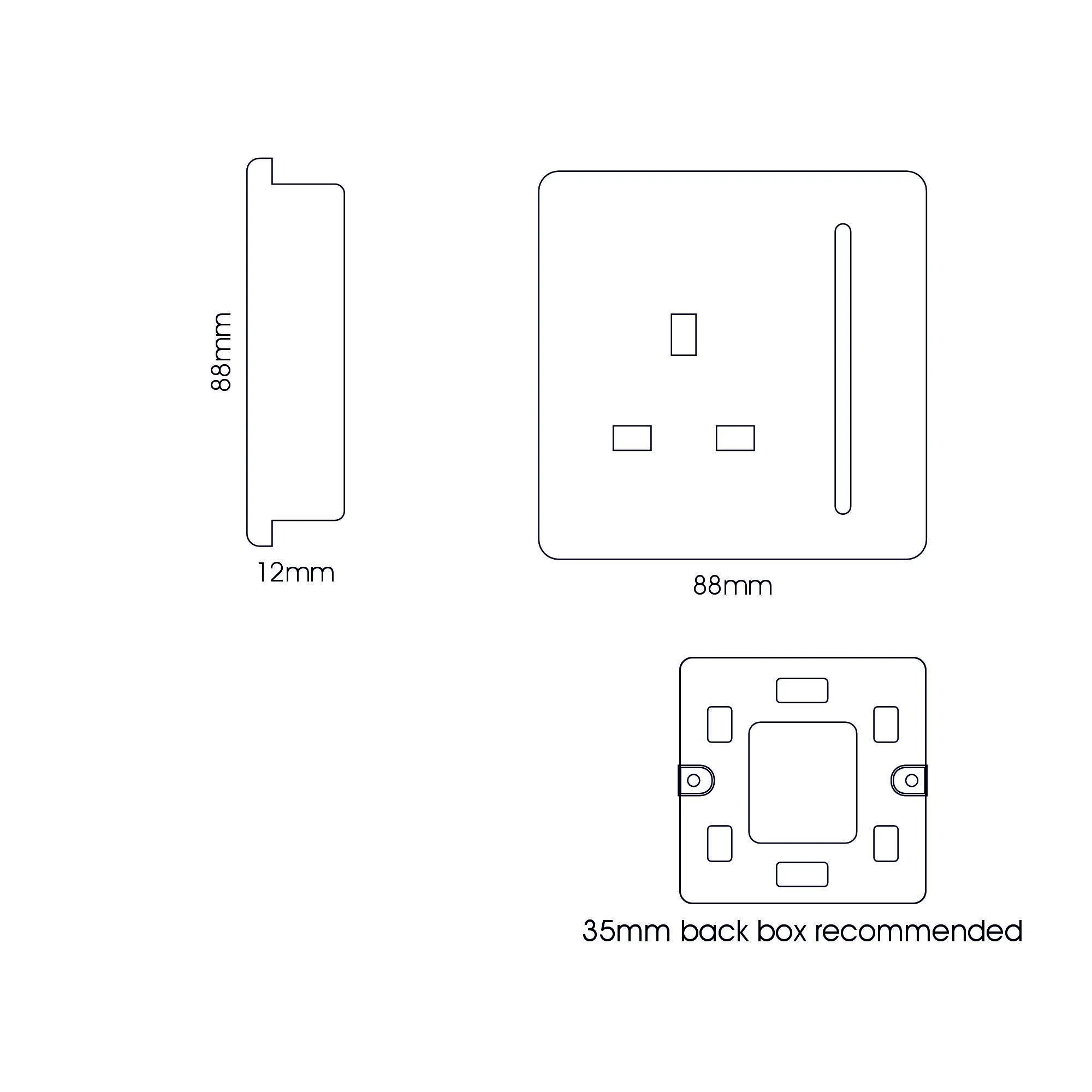 1 Gang 13Amp Switched Single Socket Cool Grey ART-SKT13CG  Trendi Cool Grey